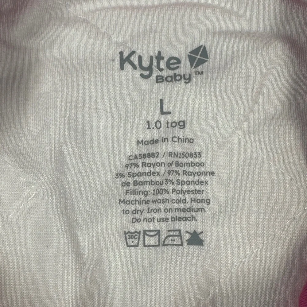 Kyte Baby Sleep Bag 1.0 TOG Pink Bamboo Rayon Wearable Blanket Size Large